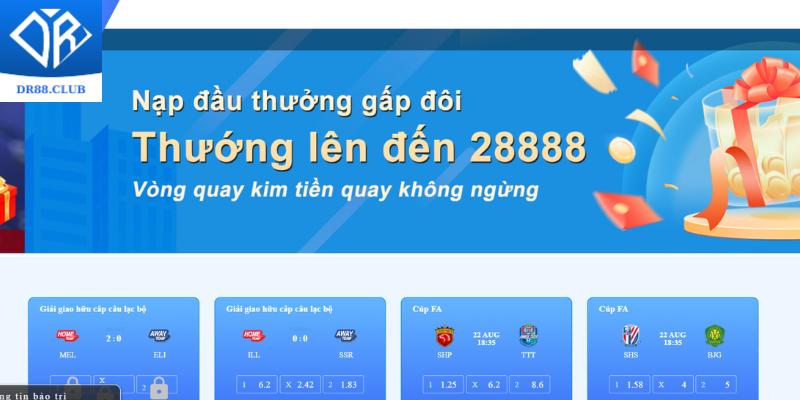 Giao diện DR88 tối giản nhưng vô cùng sang trọng